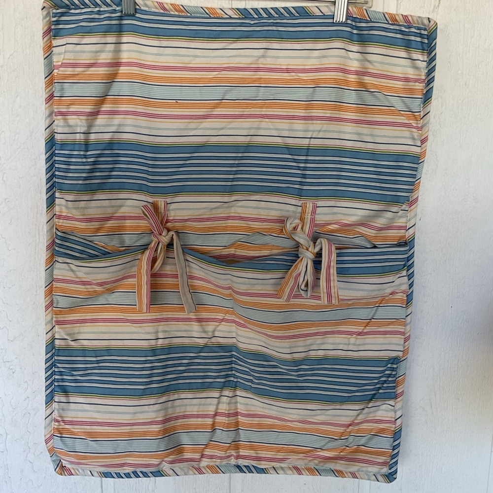 Pottery Barn pillow Sham Stripe Blue Cream Orange Yellow Standard Pillow Sham
